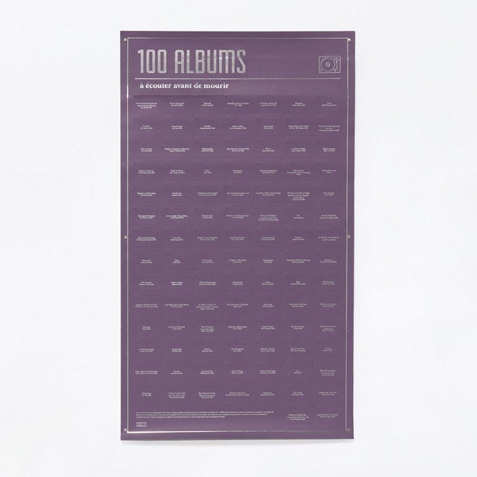 Affiche interactive Les 100 albums à écouter absolument(Disponible en boutique)