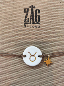 Bracelet Zag signe astro blanc