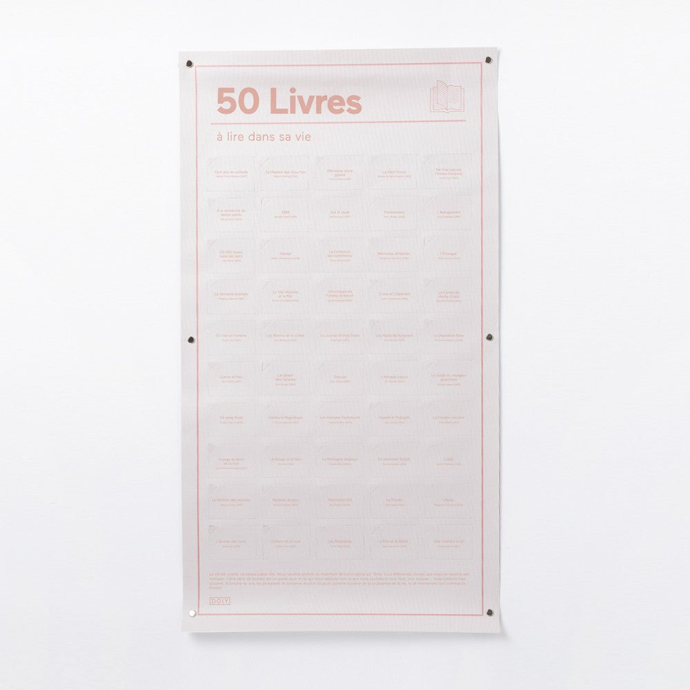 Affiche interactive les 50 Livres à lire Dans sa Vie(Disponible en boutique)