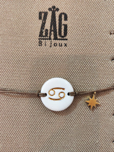 Bracelet Zag signe astro blanc