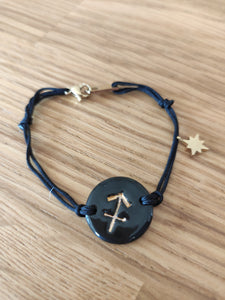 Bracelet Zag signe astro noir
